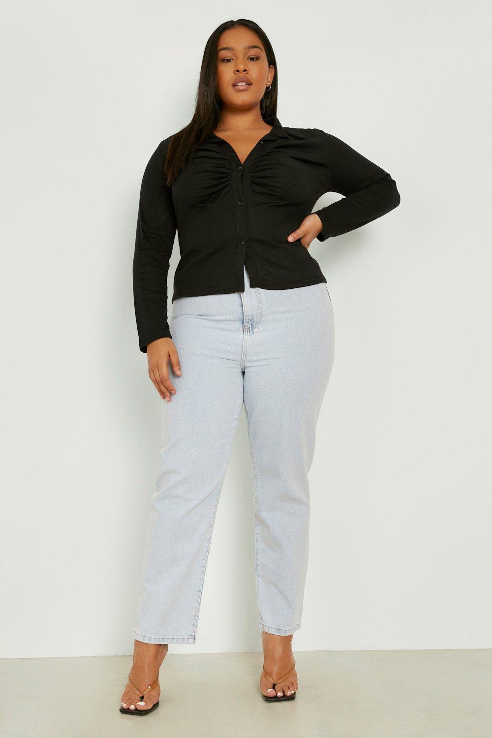 Plus size cropped jeans sales uk